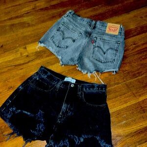 Pair of black jean shorts womens